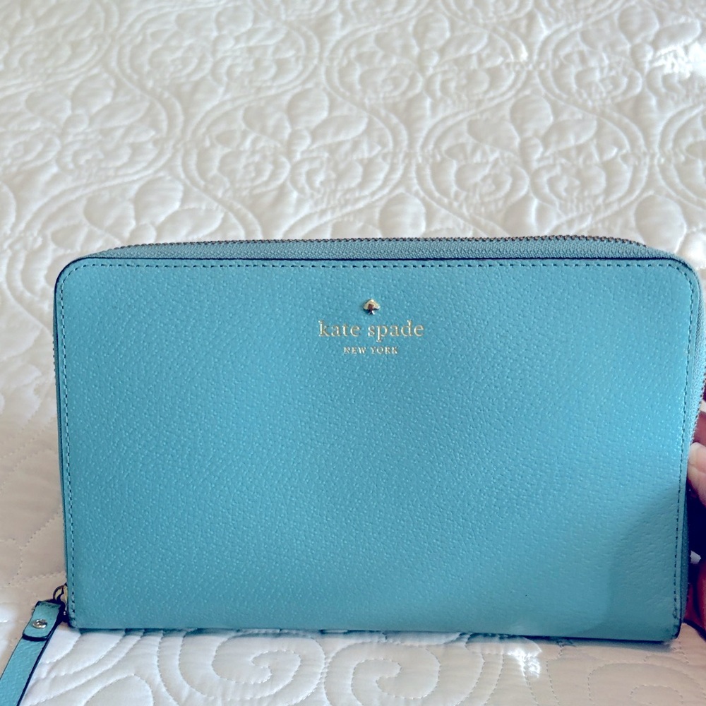 Kate Spade Tiffany Blue Grand Travel Wallet - Picture 7 of 7